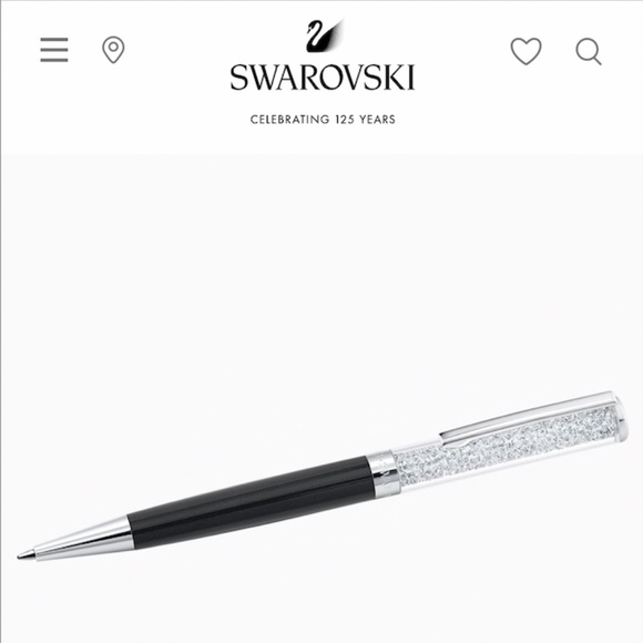 *LIKE NEW* beautiful Swarovski crystal ballpoint pen - black - Picture 1 of 3